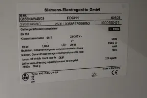 Siemens KGS GSUU41A Upright Laboratory Freezer (-16°C to -26°C, 360 L), 3 of 3