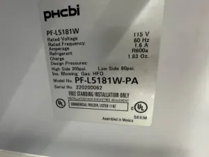 PHCBI PF-L5181 W-PA Undercounter Laboratory Freezer for Low-Temperature Storage, 2 of 2