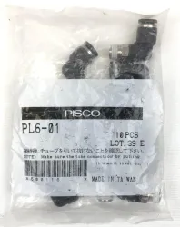 Pisco PL6-01 Pneumatic Elbow Tube Fitting for φ6mm Tubes, R1/8 Threaded Port (Pack of 10), 2 of 3