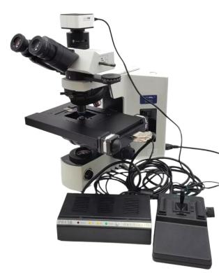 Olympus BX51 Polarizing Microscope with Prior ProScan III Motorized Stage and Tucsen 5MP Camera-cover