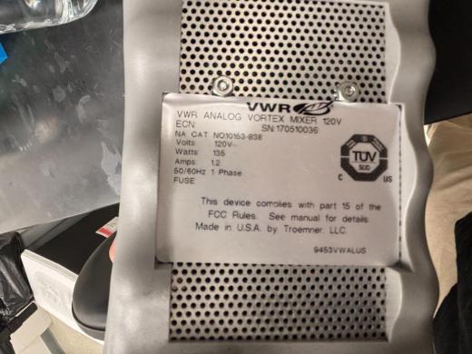 VWR Analog Vortex Mixer Model 10153-838 with Variable-Speed Control-cover