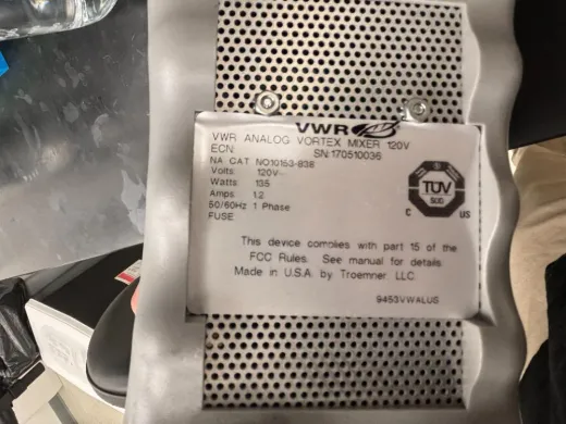 VWR Analog Vortex Mixer Model 10153-838 with Variable-Speed Control