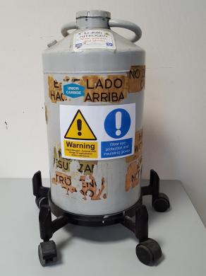 Union Carbide Liquid Nitrogen Refrigerator Tank/Dewar with Trolley-cover