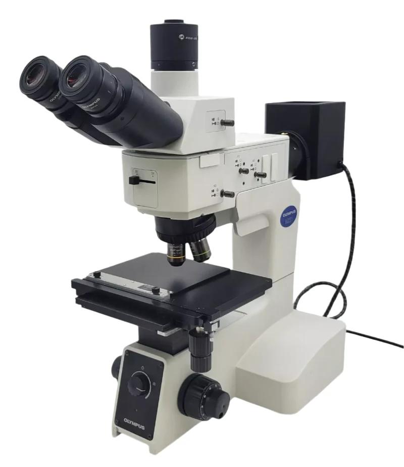 Olympus MX51 Metallurgical Microscope with Trinocular Head for Semiconductor Inspection