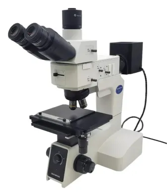 Olympus MX51 Metallurgical Microscope with Trinocular Head for Semiconductor Inspection