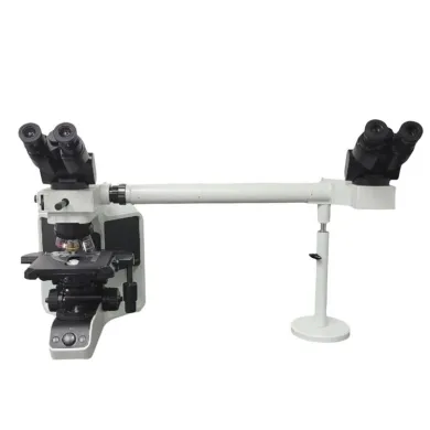 Olympus BX43 Microscope with Fluorites and Side-by-Side Dual Head Bridge for Pathology