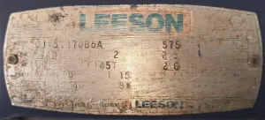 Leeson 121005.00 (C145T17DB5A) 2HP Three-Phase General Purpose Motor, 5 of 5