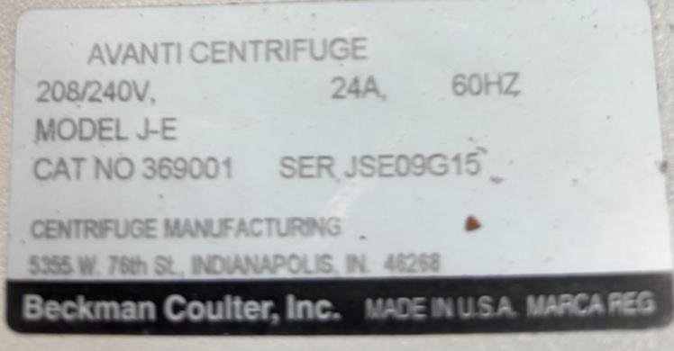 Beckman Coulter Avanti-JE Highspeed High-Speed Laboratory Centrifuge-cover