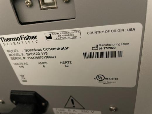 Thermo Scientific SpeedVac SPD120-115 Vacuum Concentrator with UVS450-115 Universal Vacuum System-cover