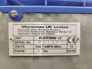 Micromass Platform LC Single Quadrupole Mass Spectrometer, 19 of 20