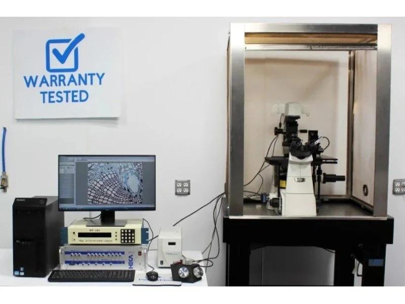 Nikon Ti-U Inverted Fluorescence and DIC Microscope Electrophysiology Rig with Sutter MP-285 and HEKA EPC 10 Patch Clamp