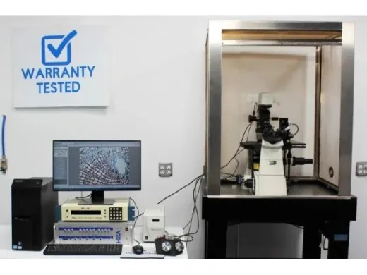 Nikon Ti-U Inverted Fluorescence and DIC Microscope Electrophysiology Rig with Sutter MP-285 and HEKA EPC 10 Patch Clamp