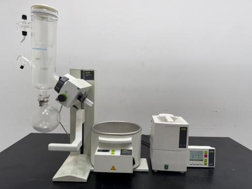 Buchi R-100 Rotary Evaporator with Integrated Vacuum Pump and Glassware-cover