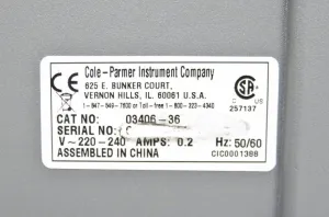 Cole Parmer Magnetic Stirrer with Digital Speed Control and Ceramic Top (CAT#03406-36), 10 of 10
