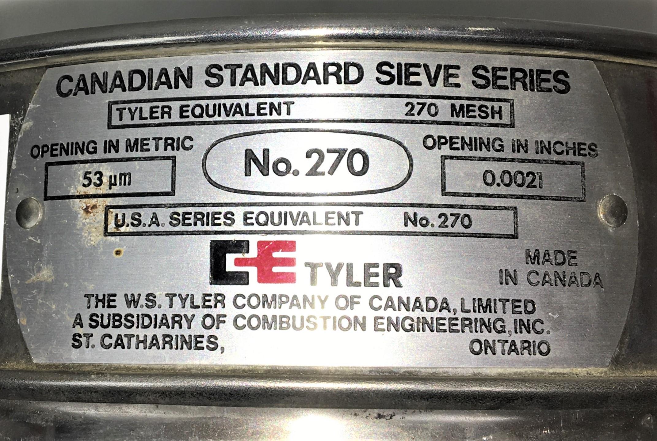 Tyler #270 Stainless Steel 8" Test Sieve with 53 μm Aperture