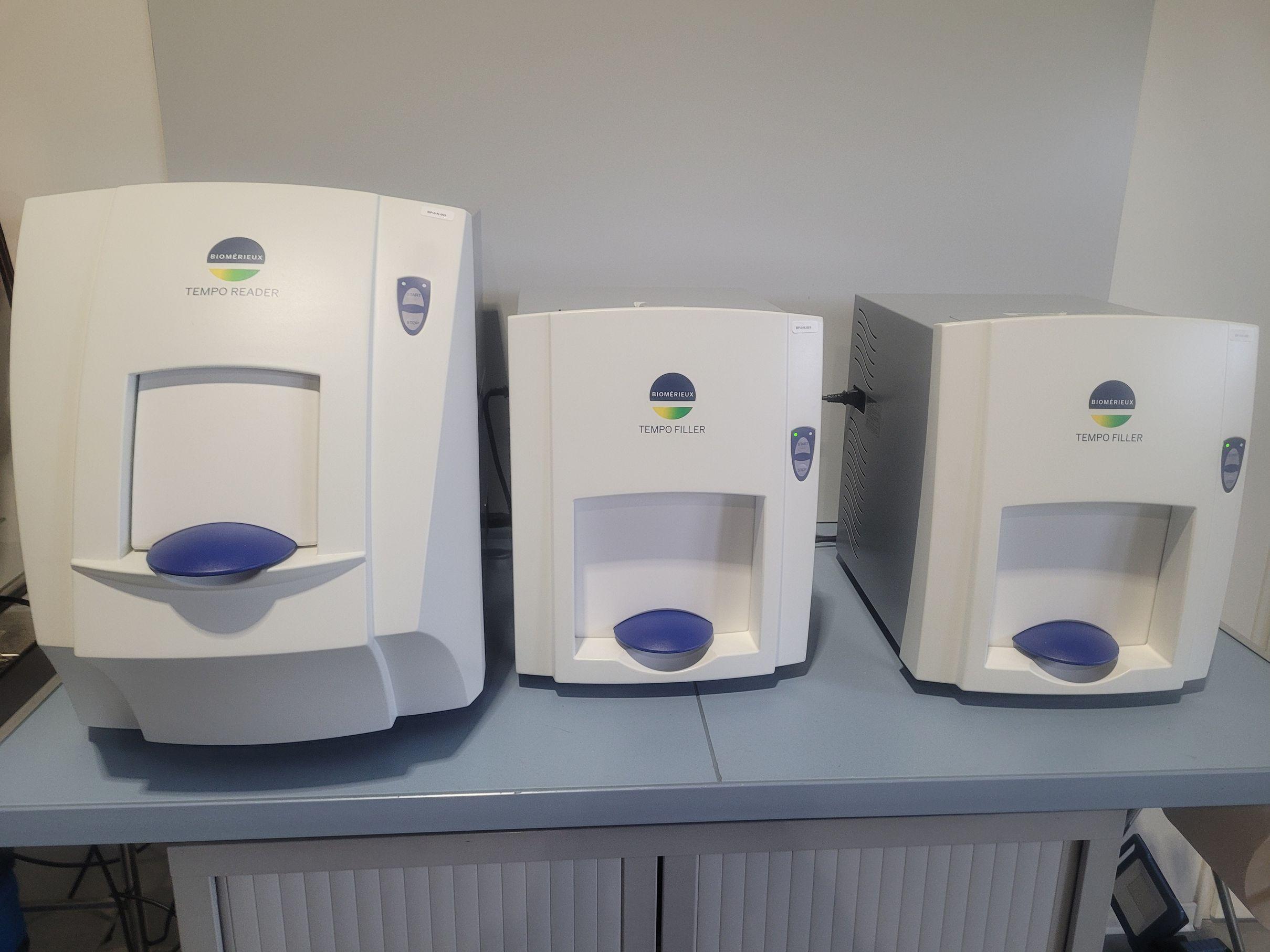 bioMérieux TEMPO READER with Dual TEMPO FILLER Modules Automated Microorganism Enumeration System