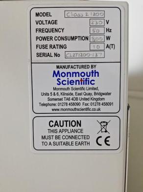 Monmouth Guardian MSC T1200 Class 2 Biological Safety Cabinet-cover