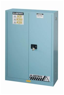 Justrite Sure-Grip EX Blue Steel Safety Cabinet for Corrosive Chemical Storage-cover