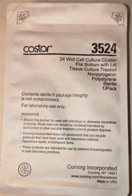 Corning Costar 3524 Flat-Bottom 24-Well Cell Culture Microplate with Lid-cover