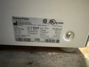 Thermo Fisher Scientific Sorvall Legend XTR Refrigerated Benchtop Centrifuge, 3 of 3