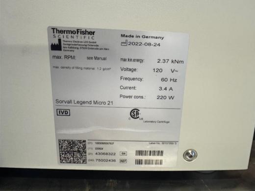 Thermo Scientific Sorvall Legend Micro 21 High-Performance Microcentrifuge-cover