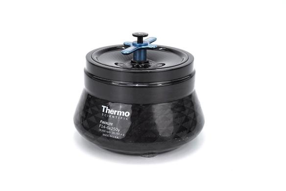 Thermo Scientific F14-6x250y FiberLite Centrifuge Rotor, 6 × 250 mL, 14,000 rpm, Lynx, 096-062075-01