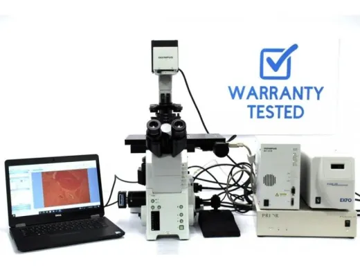 Olympus IX81 Inverted Fluorescence Motorized Microscope with Motorized XY Stage and Z-Axis Drive