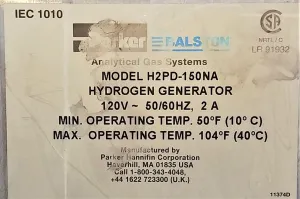 Parker Balston H2PD-150NA Ultra-Pure Hydrogen Generator, 8 of 8
