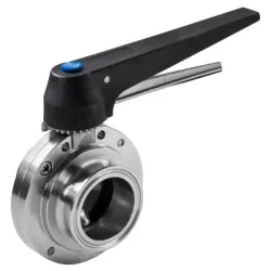 Steel BFVTC-1.5-316 Quarter-Turn Butterfly Valve with Trigger Handle and Clamp Ends, 2 of 3