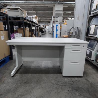 Plus 5256 Laboratory Desk W140×D70×H70cm with Lock, White-cover