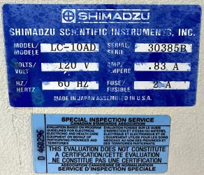 Shimadzu LC-10AD Dual-Reciprocating Plunger Solvent Delivery Pump for HPLC, 31 of 38