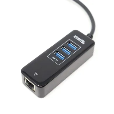 Plugable USB3-HUB3ME 3-Port USB 3.0 Hub with Gigabit Ethernet Network Adapter