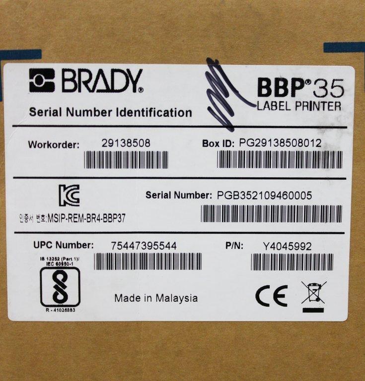 Brady BBP35 Thermal Transfer Label Printer for Laboratory and Industrial Use