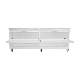 TrippNT Belize Lab Island Cart with Locking Roll-Top Doors and Chemical-Resistant HDPE Construction, 4 of 10