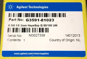 Agilent HayeSep Q Packed GC Column G3591-81023, 0.5 m, 1/8" OD × 2 mm ID, 2 of 4