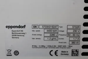 Eppendorf 5702 R Refrigerated Benchtop Centrifuge with Swing-Out Rotor, 3 of 7
