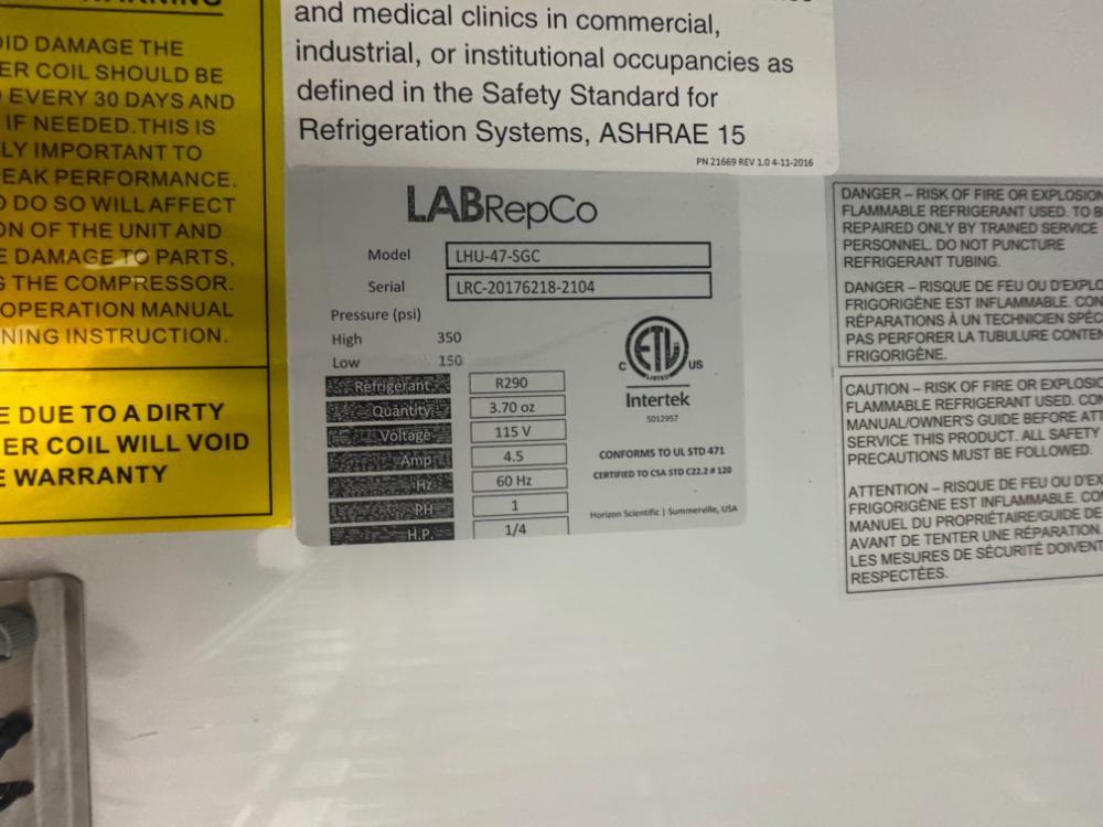 LabRepCo Ultra Double Door Laboratory Refrigerator for Sample Storage