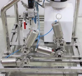 Pall SPS-M2 Manual Slurry Packer Chromatography System with Pneumatic Pumps on Mobile Frame, 10 of 12