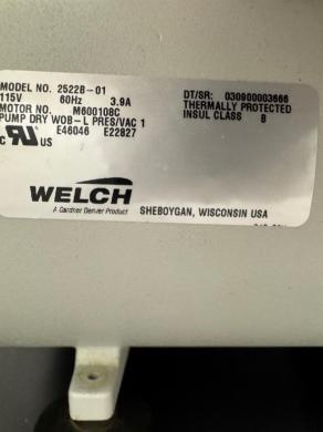 Welch 2522B-01 Thermally Protected Dry Vacuum Pump for Laboratory Use-cover