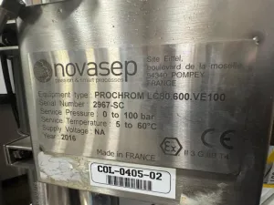 Novasep Prochrom 80 Preparative Chromatography Column for Bioprocess Purification, 2 of 2