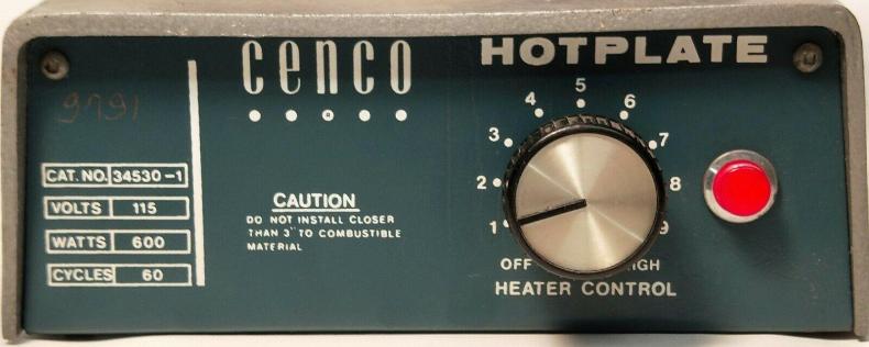 Cenco 34530-1 Aluminum Hot Plate-cover