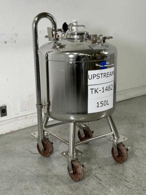 Alloy Products 150L Portable Stainless Steel Storage Tank with Wheeled Frame-cover