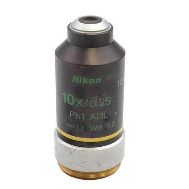 Nikon 10x Phase Contrast Microscope Objective Ph1 ADL ∞/1.2-cover