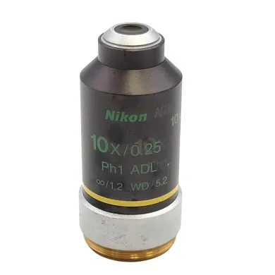 Nikon 10x Phase Contrast Microscope Objective Ph1 ADL ∞/1.2