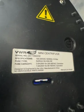 VWR Mini Centrifuge for Small Volume Sample Processing