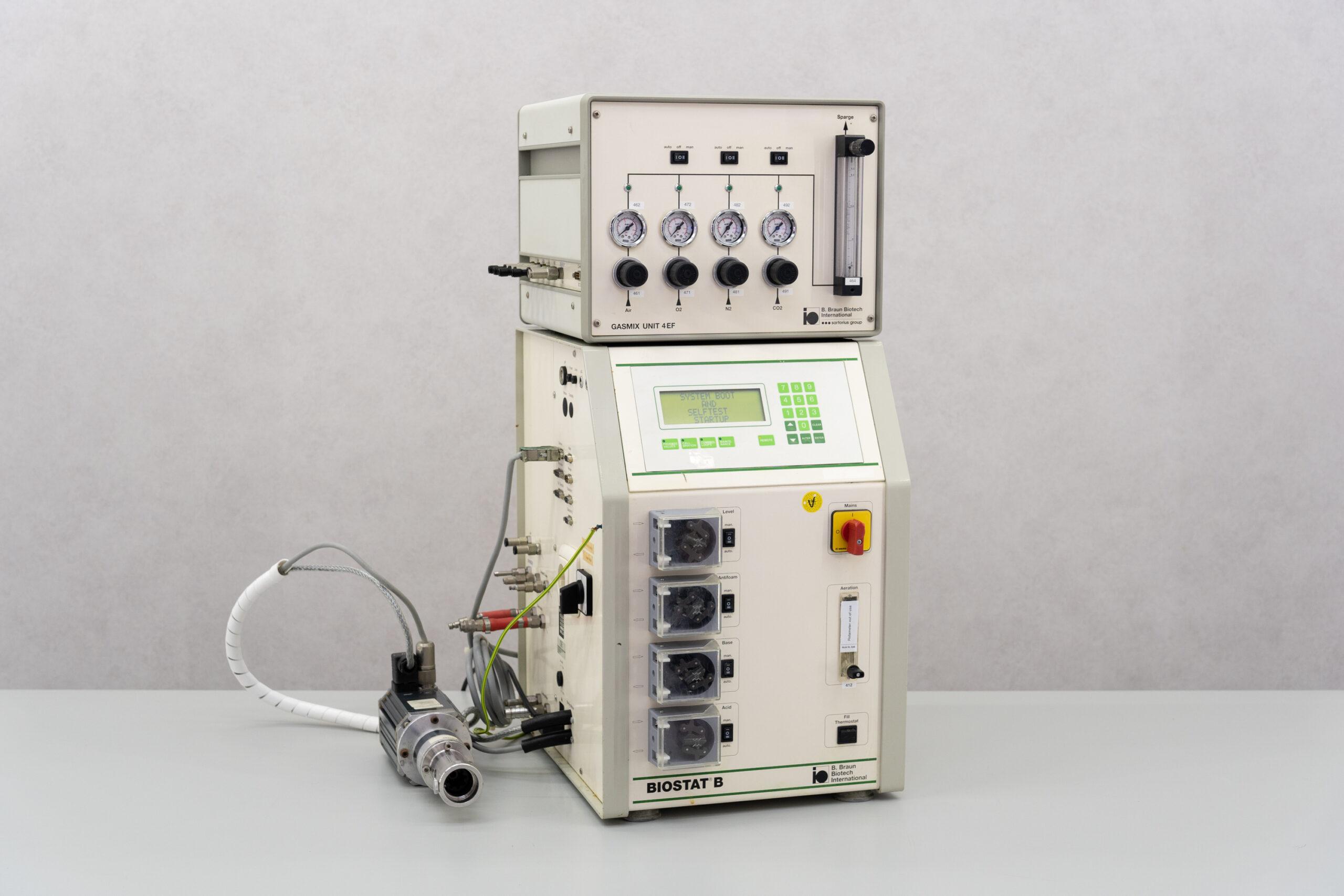 Braun Biostat Bioreactor with Gas Mixing Unit 4 EF, Types 8840326 and B3350626