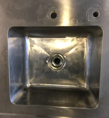 Stainless Steel Worksurface with Built-In Sink, 78"L x 29"D