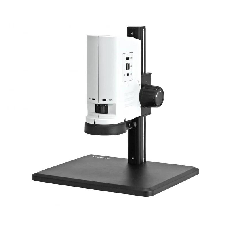 ZoomHD Digital Microscope with 2 MP Camera and Integrated LED Ring Light on Track Stand