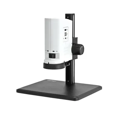 ZoomHD Digital Microscope with 2 MP Camera and Integrated LED Ring Light on Track Stand