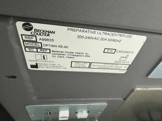 Beckman Coulter Optima XE-90 Preparative Ultracentrifuge with Type 50.2 Ti Rotor